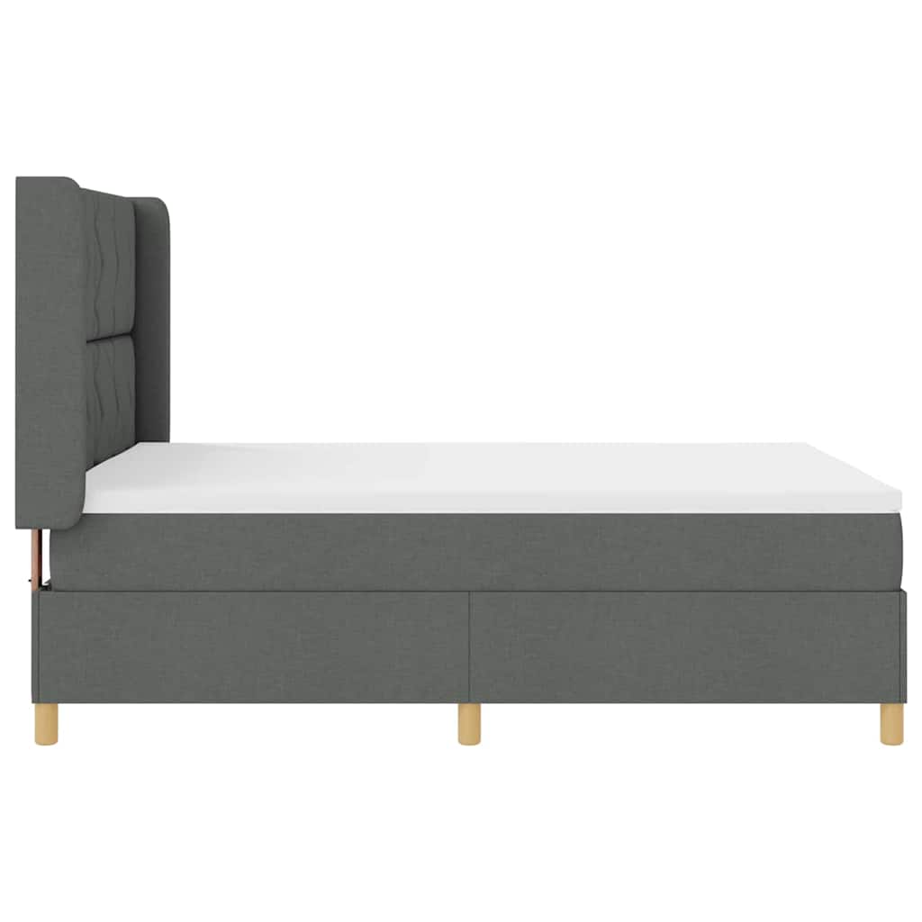 Boxspringbed met LED-stripverlichting Grijs 140 x 200 cm Stof