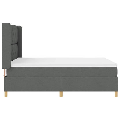 Boxspringbed met LED-stripverlichting Grijs 140 x 200 cm Stof