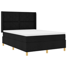 Boxspringbed met LED-stripverlichting Zwart 140 x 200 cm Stof