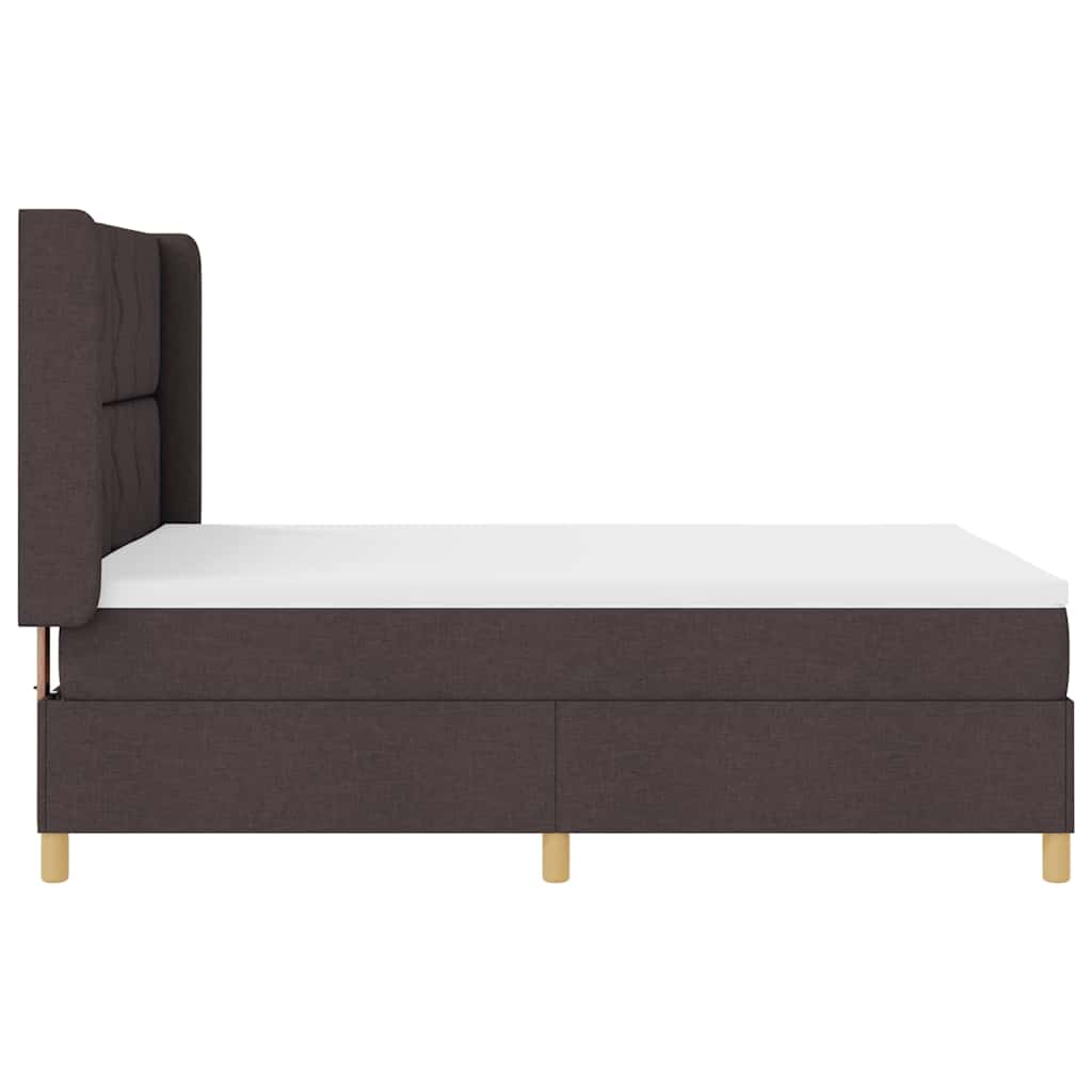 Boxspringbed met LED-stripverlichting Bruin 160 x 200 cm Stof