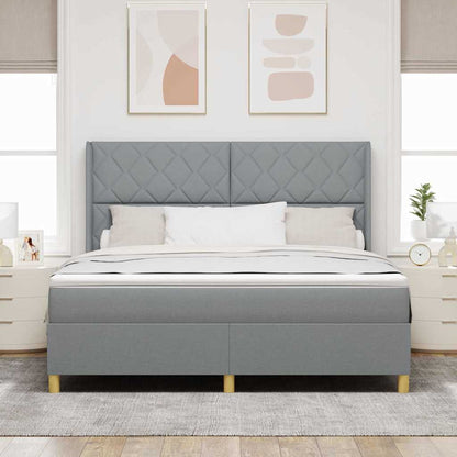 Boxspringbed met hoofdeinde Lichtgrijs 180 x 200 cm Stof