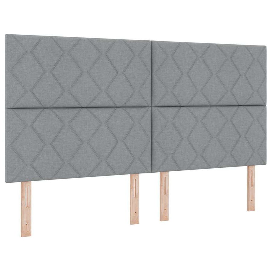 Boxspringbed met hoofdeinde Lichtgrijs 180 x 200 cm Stof