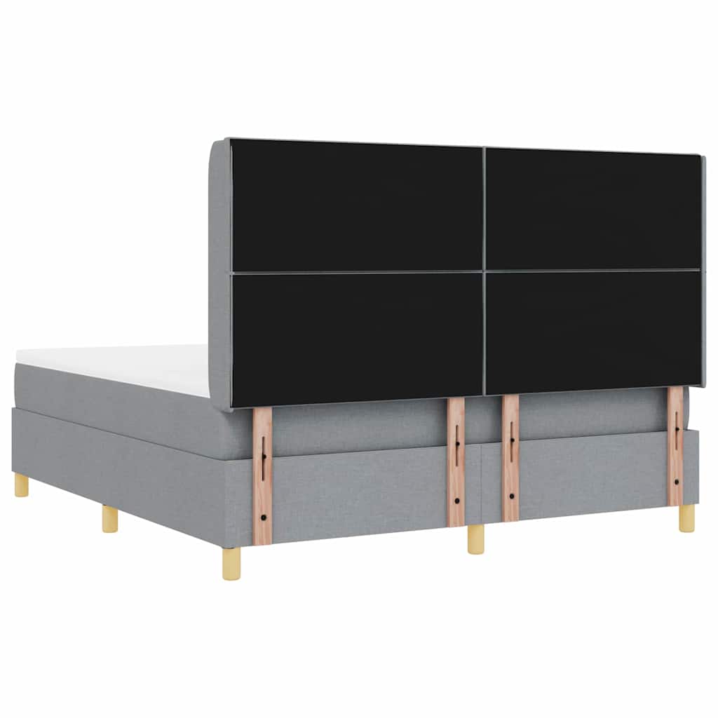 Boxspringbed met hoofdeinde Lichtgrijs 180 x 200 cm Stof