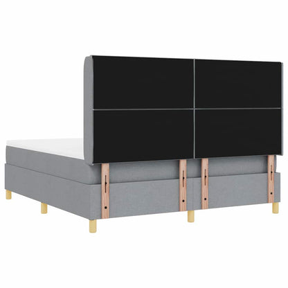 Boxspringbed met hoofdeinde Lichtgrijs 180 x 200 cm Stof