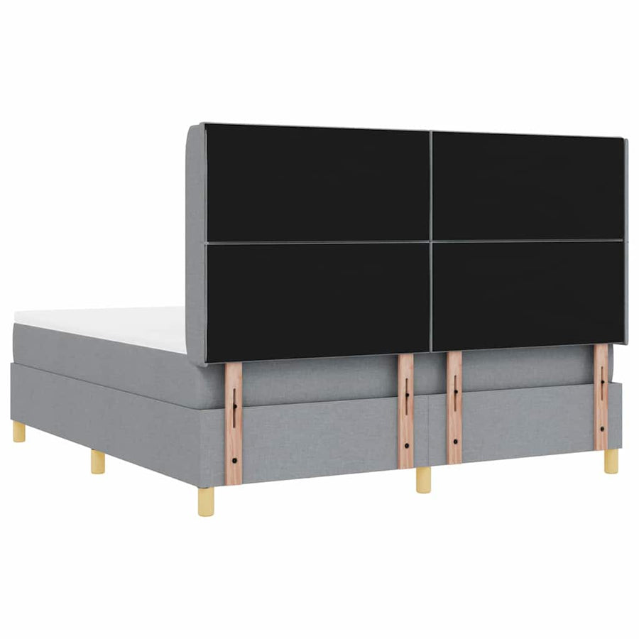 Boxspringbed met hoofdeinde Lichtgrijs 180 x 200 cm Stof