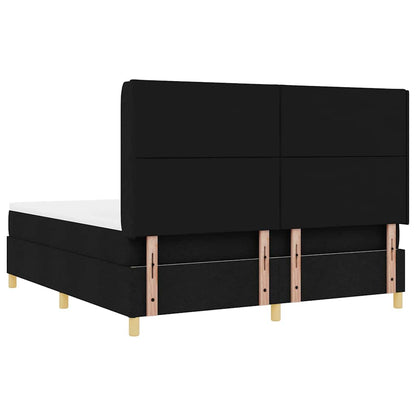 Boxspringbed met LED-stripverlichting Zwart 180 x 200 cm Stof