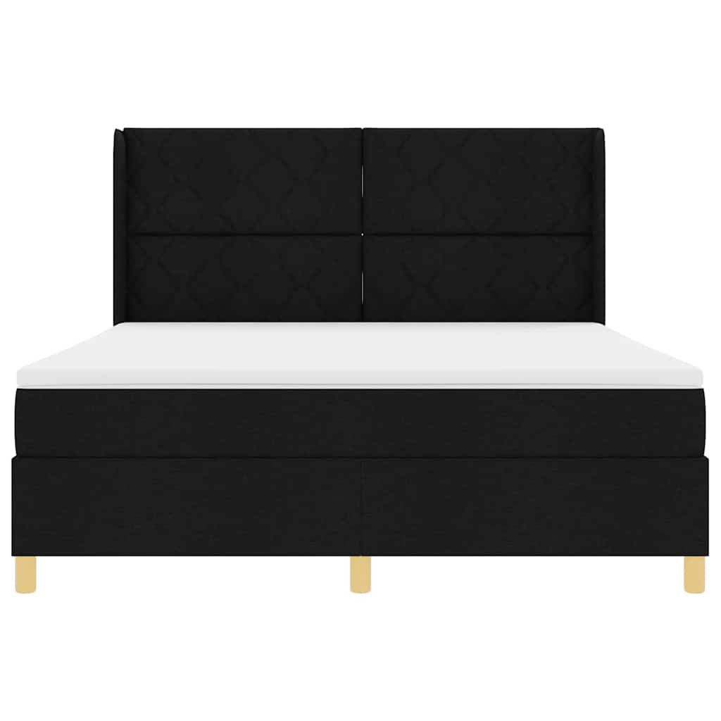 Boxspringbed met LED-stripverlichting Zwart 180 x 200 cm Stof