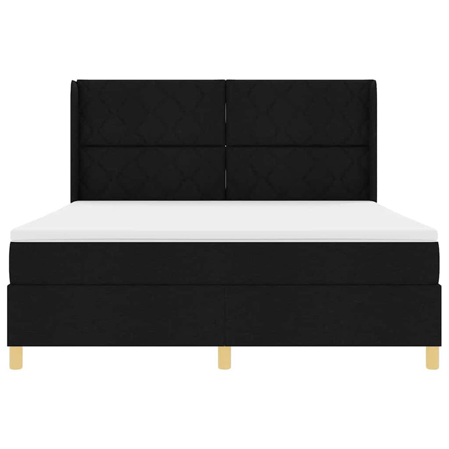 Boxspringbed met LED-stripverlichting Zwart 180 x 200 cm Stof