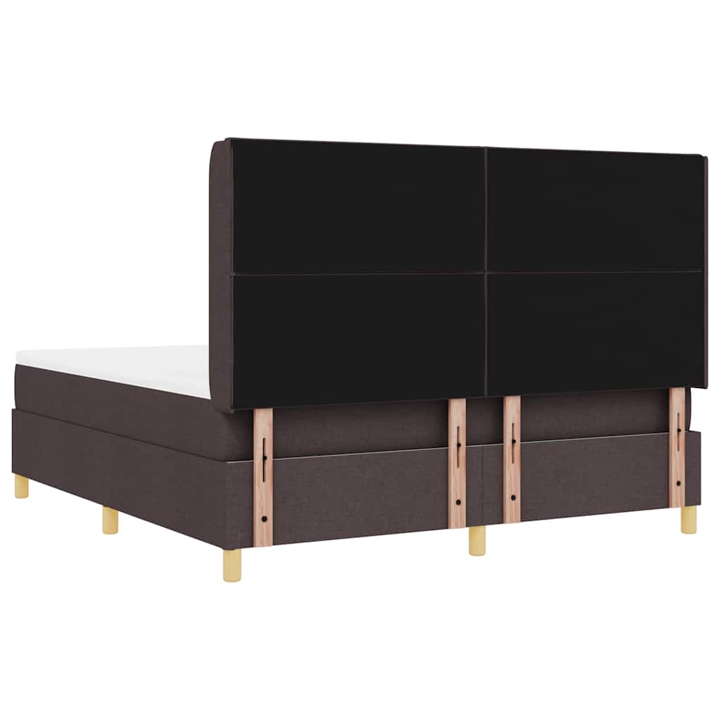 Boxspringbed met LED-stripverlichting Bruin 180 x 200 cm Stof