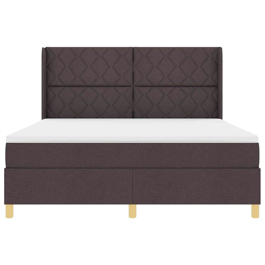 Boxspringbed met LED-stripverlichting Bruin 180 x 200 cm Stof