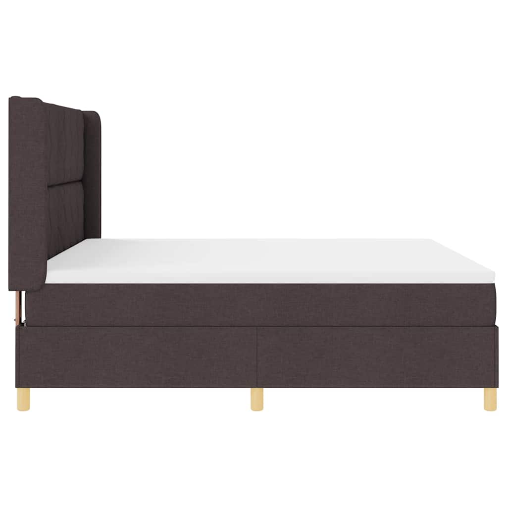 Boxspringbed met LED-stripverlichting Bruin 180 x 200 cm Stof
