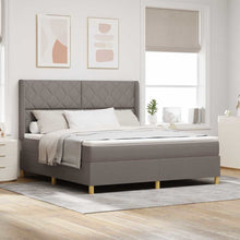 Boxspringbed met LED-stripverlichting Taupe 180 x 200 cm Stof