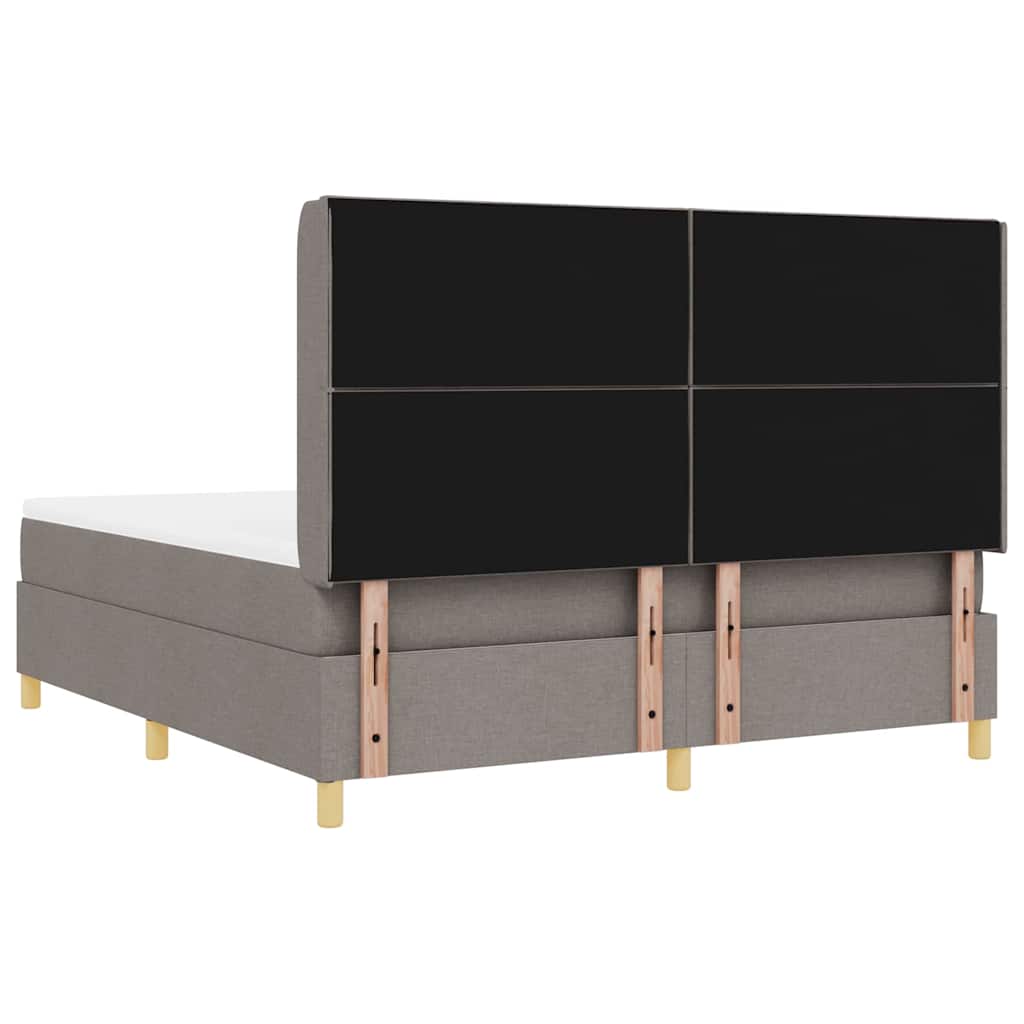Boxspringbed met LED-stripverlichting Taupe 180 x 200 cm Stof