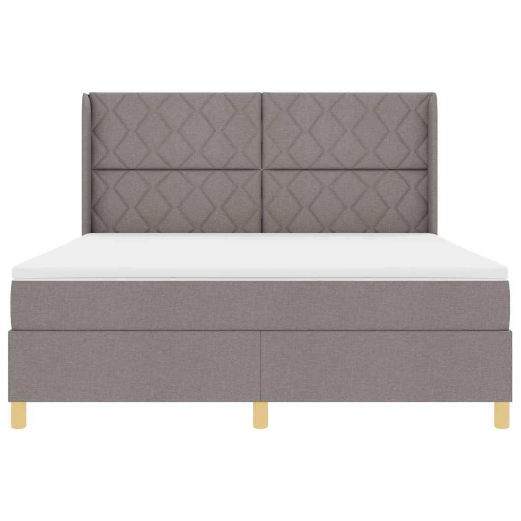 Boxspringbed met LED-stripverlichting Taupe 180 x 200 cm Stof