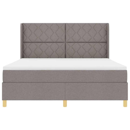 Boxspringbed met LED-stripverlichting Taupe 180 x 200 cm Stof