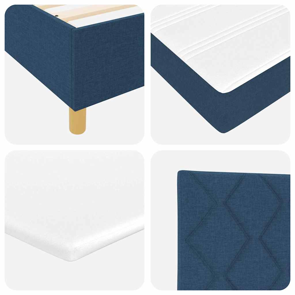 Boxspringbed met LED-stripverlichting Blauw 180 x 200 cm Stof