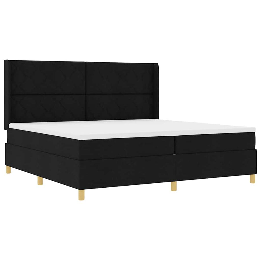 Boxspring bed met matras Zwart 200 x 200 cm Stof
