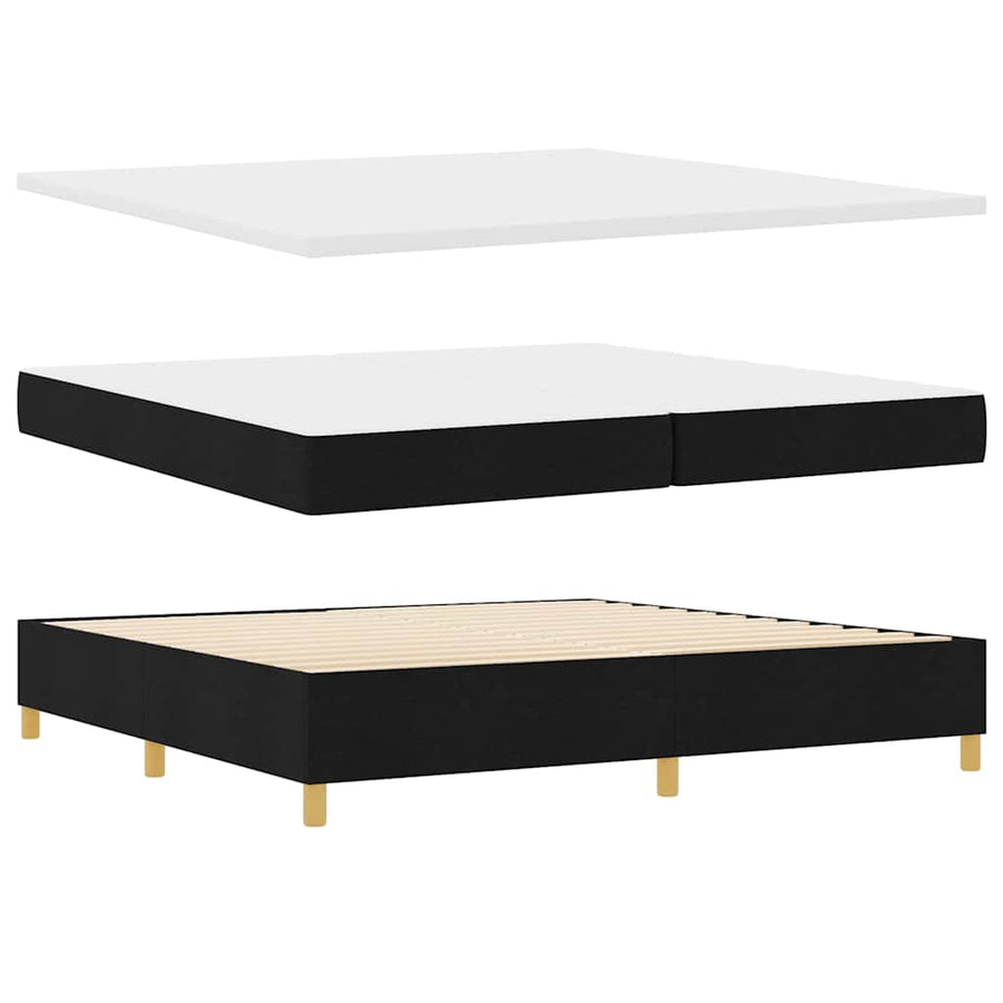 Boxspring bed met matras Zwart 200 x 200 cm Stof