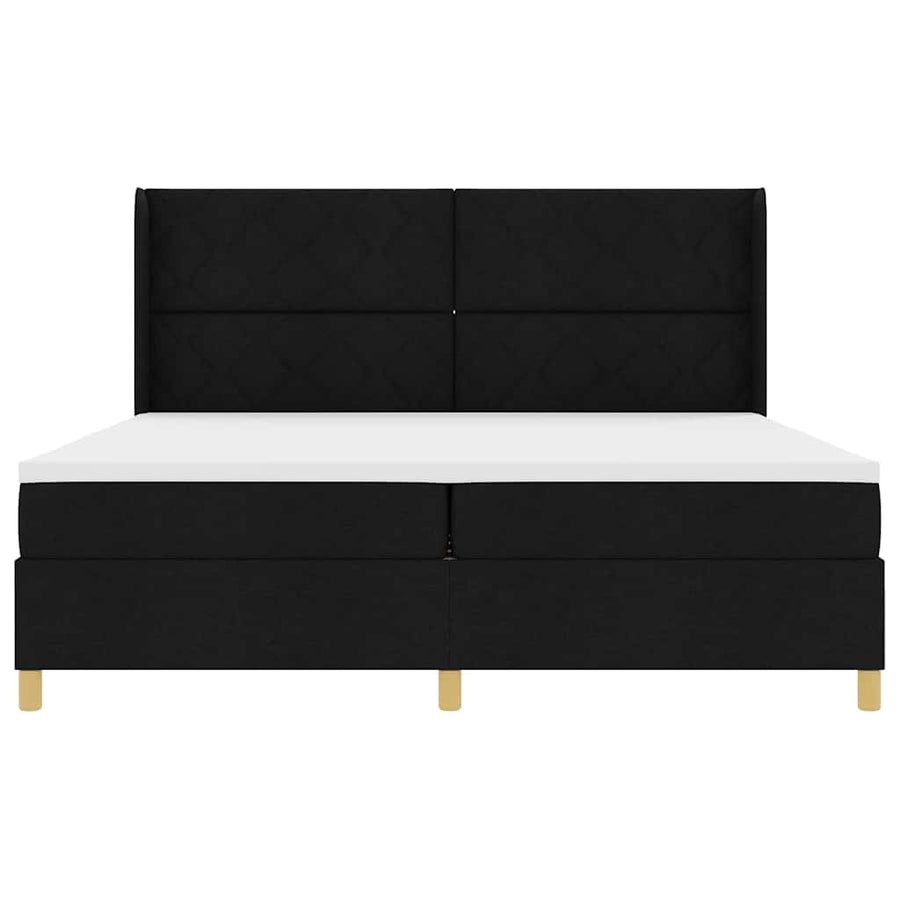 Boxspring bed met matras Zwart 200 x 200 cm Stof