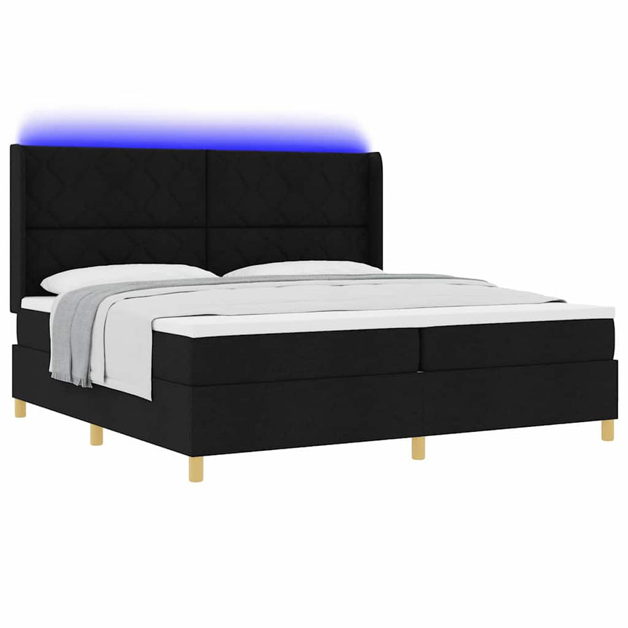 Boxspring bed met matras Zwart 200 x 200 cm Stof