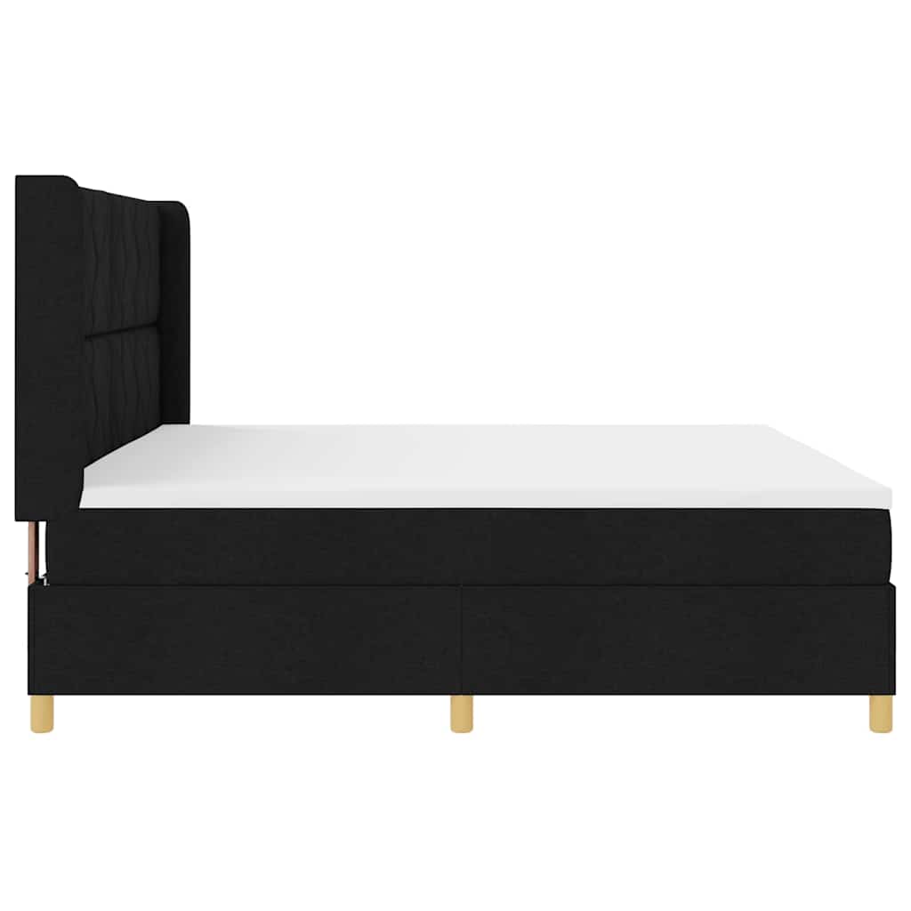 Boxspring bed met matras Zwart 200 x 200 cm Stof