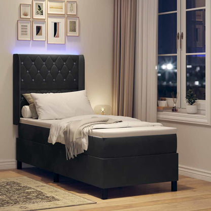 Boxspringbed met matras met LED Zwart 80 x 200 cm Fluweel