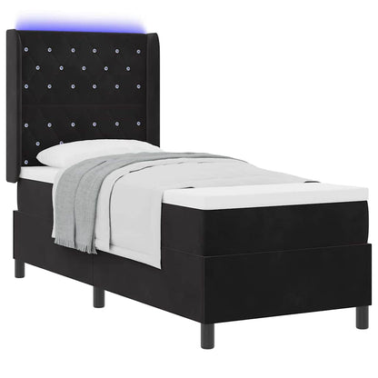 Boxspringbed met matras met LED Zwart 80 x 200 cm Fluweel