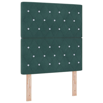 Boxspringbed met matras met LED Donkergroen 80 x 200 cm Fluweel