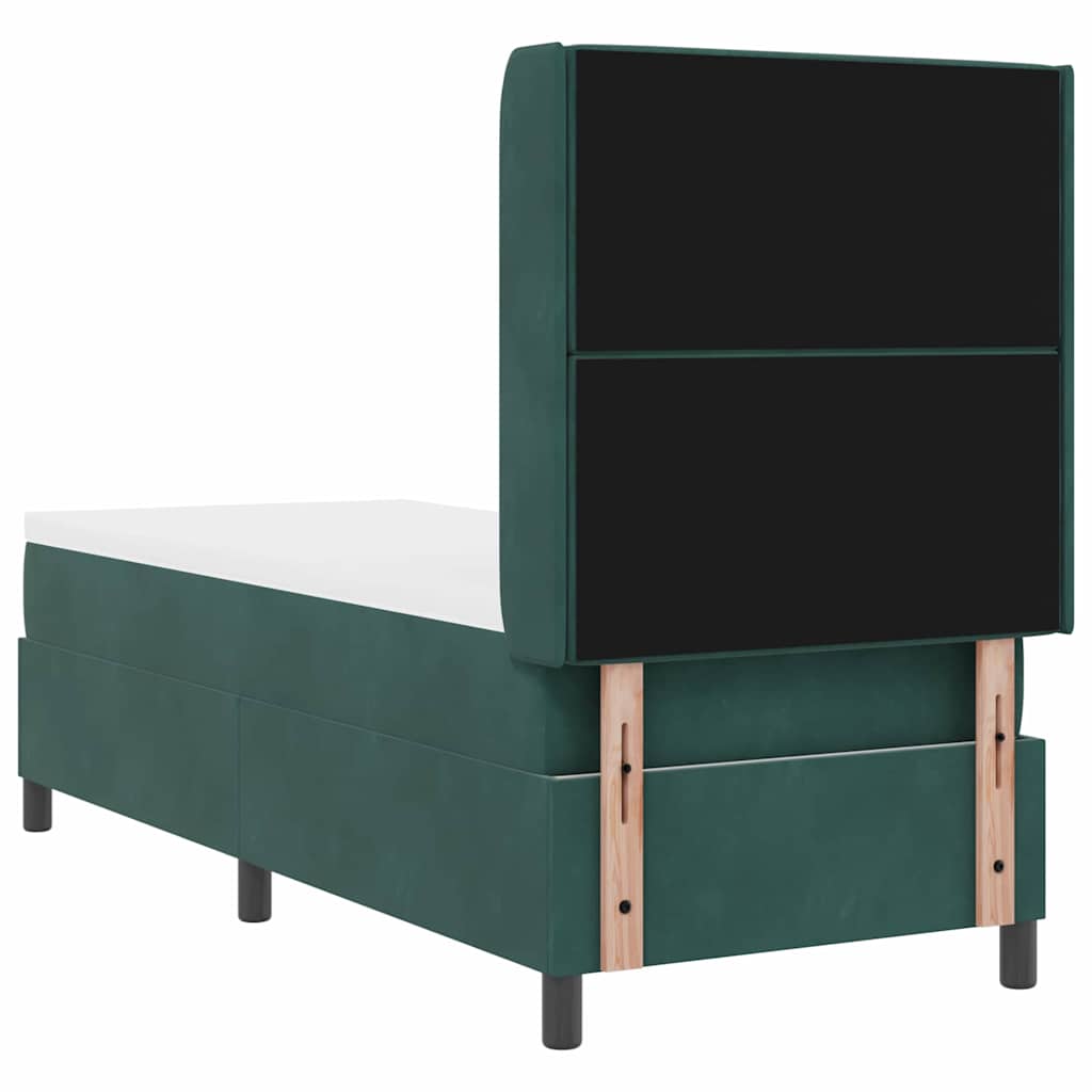 Boxspringbed met matras met LED Donkergroen 80 x 200 cm Fluweel