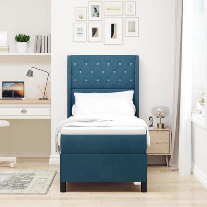 Boxspringbed met matras met LED Blauw 80 x 200 cm Fluweel