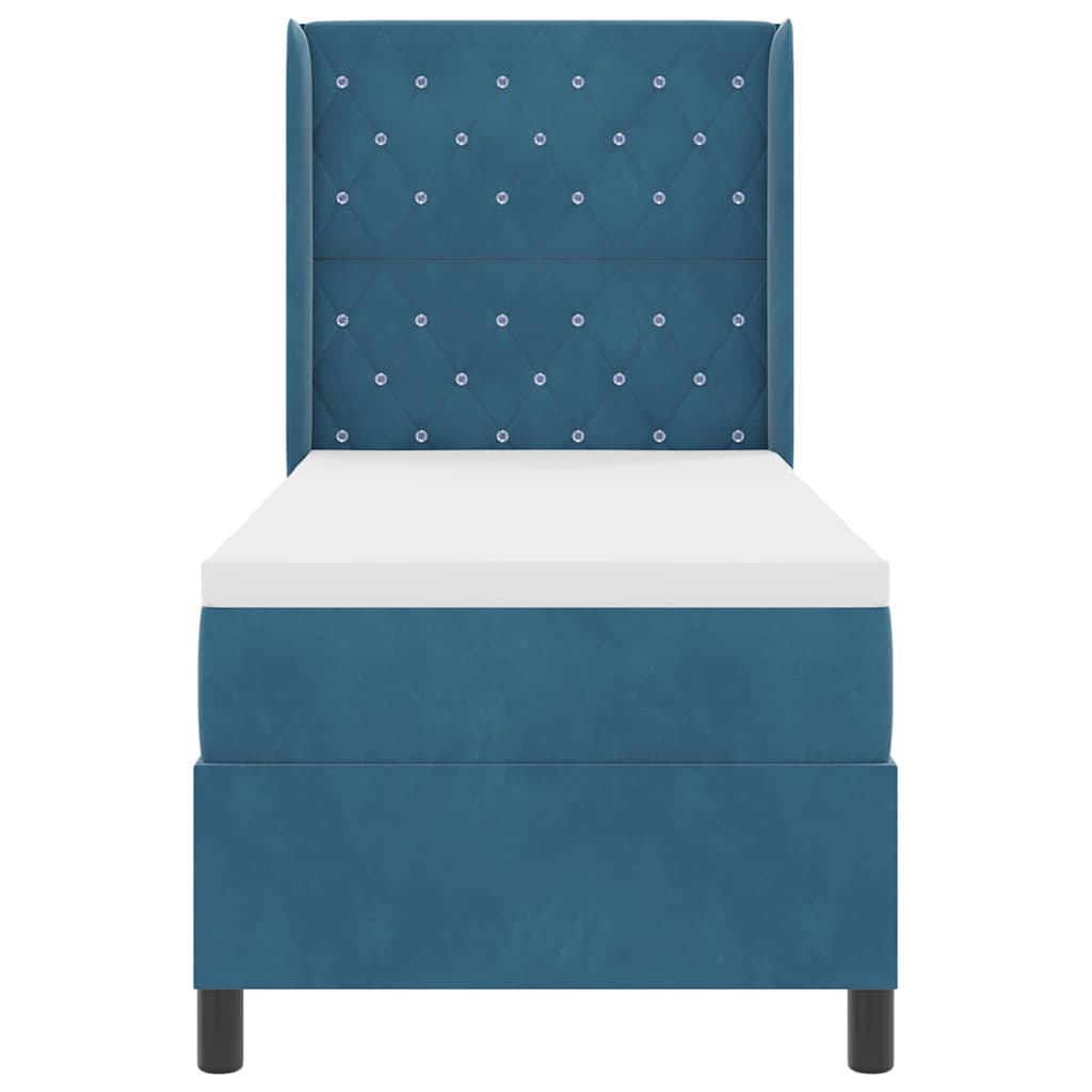 Boxspringbed met matras met LED Blauw 80 x 200 cm Fluweel