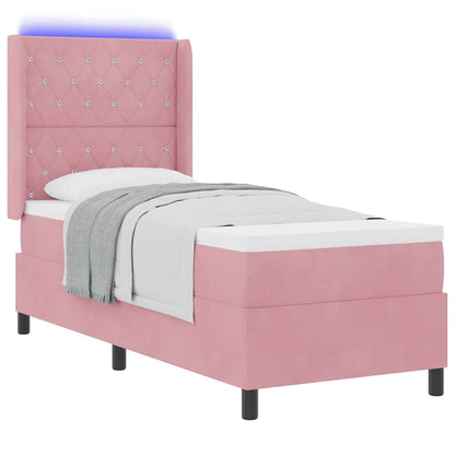 Boxspringbed met matras met LED Roze 80 x 200 cm Fluweel
