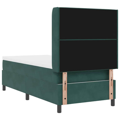 Boxspringbed met matras met LED Donkergroen 90 x 190 cm Fluweel
