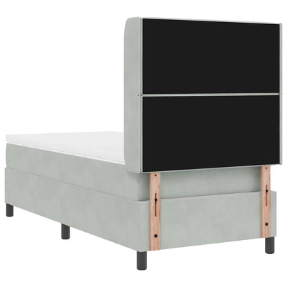 Boxspringbed met matras met LED Lichtgrijs 90 x 200 cm Fluweel