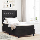 Boxspringbed met matras 100x200 cm zwart fluweel