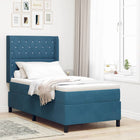 Boxspringbed 100x200 cm blauw fluweel met led