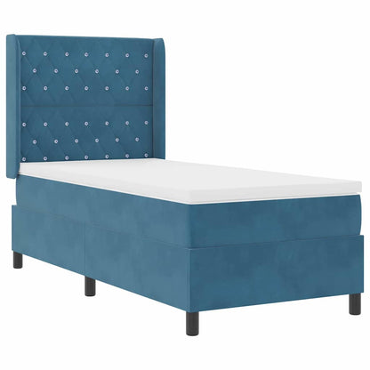 Boxspringbed met matras met LED Blauw 100 x 200 cm Fluweel