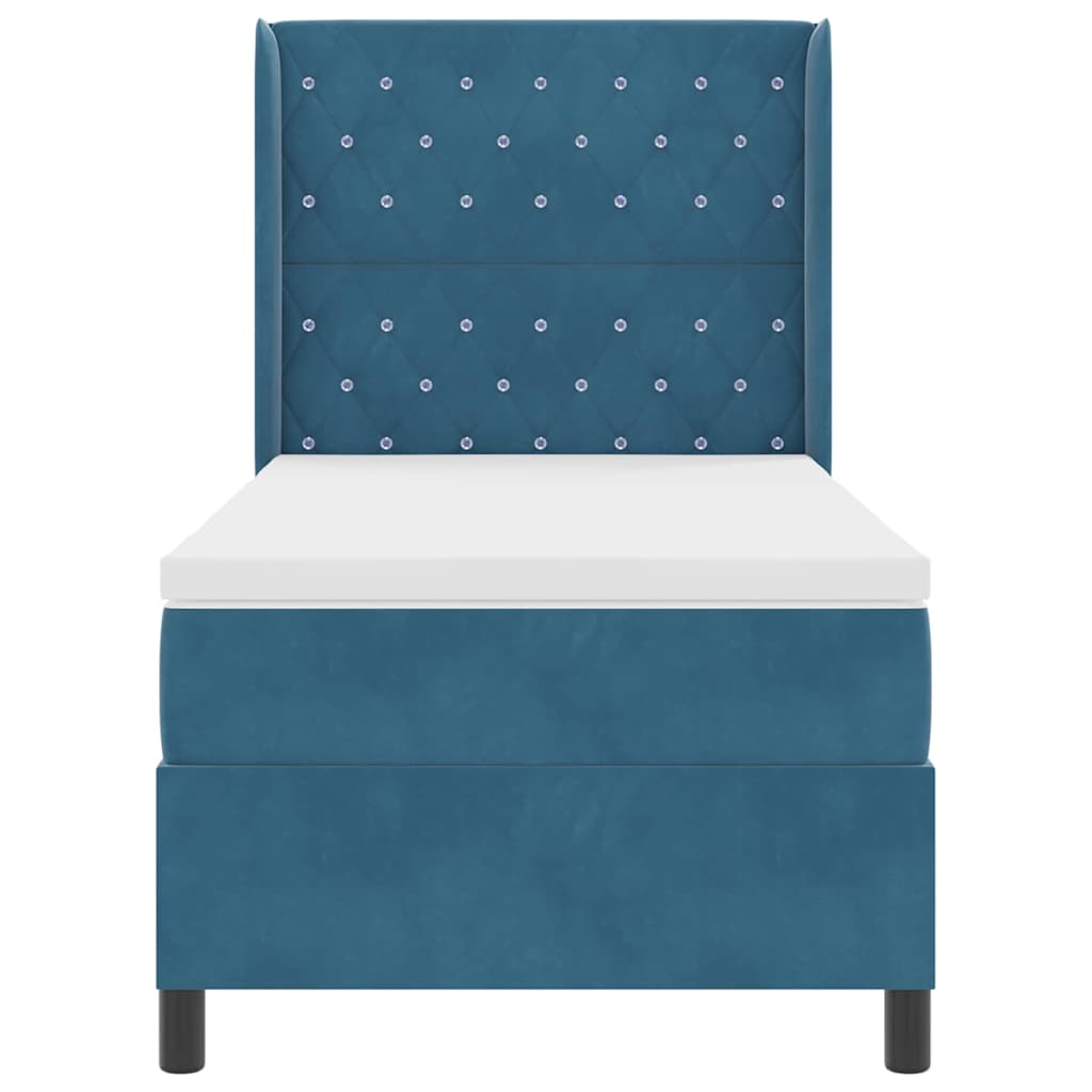 Boxspringbed met matras met LED Blauw 100 x 200 cm Fluweel