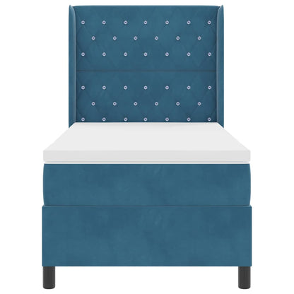 Boxspringbed met matras met LED Blauw 100 x 200 cm Fluweel