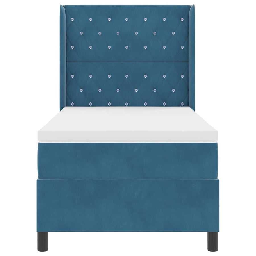 Boxspringbed met matras met LED Blauw 100 x 200 cm Fluweel