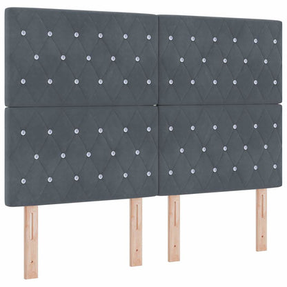 Boxspringbed met hoofdeinde Donkergrijs 140 x 200 cm Fluweel