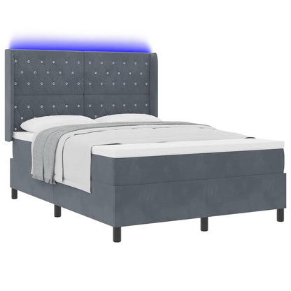 Boxspringbed met hoofdeinde Donkergrijs 140 x 200 cm Fluweel