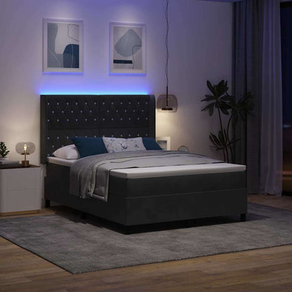 Boxspringbed met hoofdeinde Zwart 140 x 200 cm Fluweel
