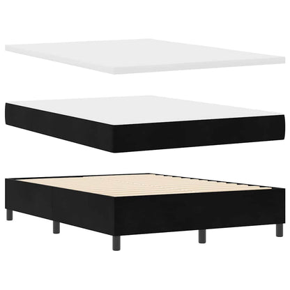 Boxspringbed met hoofdeinde Zwart 140 x 200 cm Fluweel