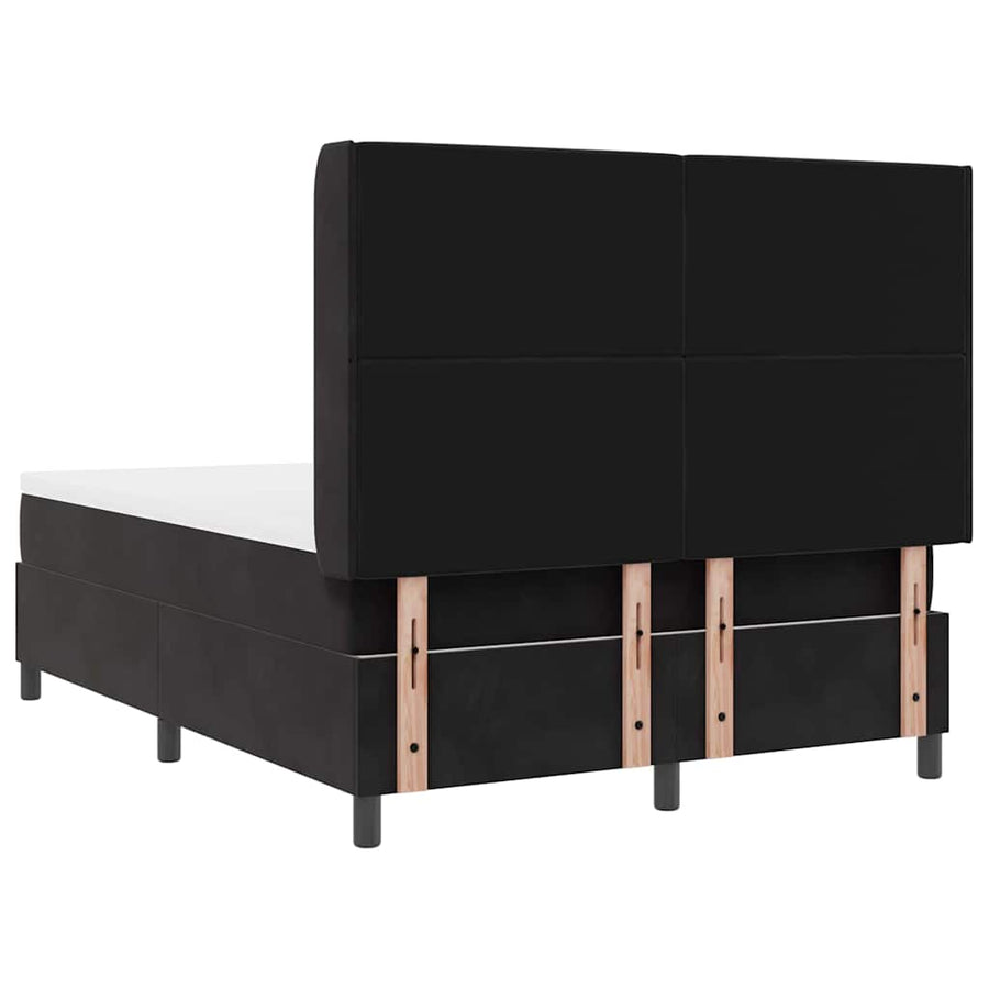 Boxspringbed met hoofdeinde Zwart 140 x 200 cm Fluweel