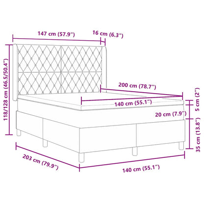 Boxspringbed met LED-stripverlichting Roze 140 x 200 cm Fluweel