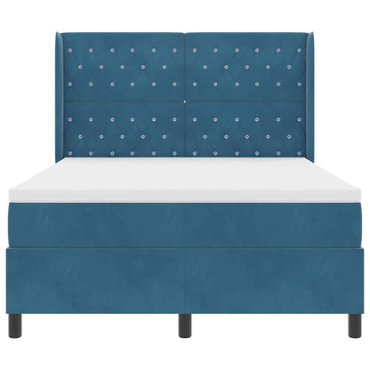 Boxspringbed met matras met LED Blauw 160 x 200 cm Fluweel