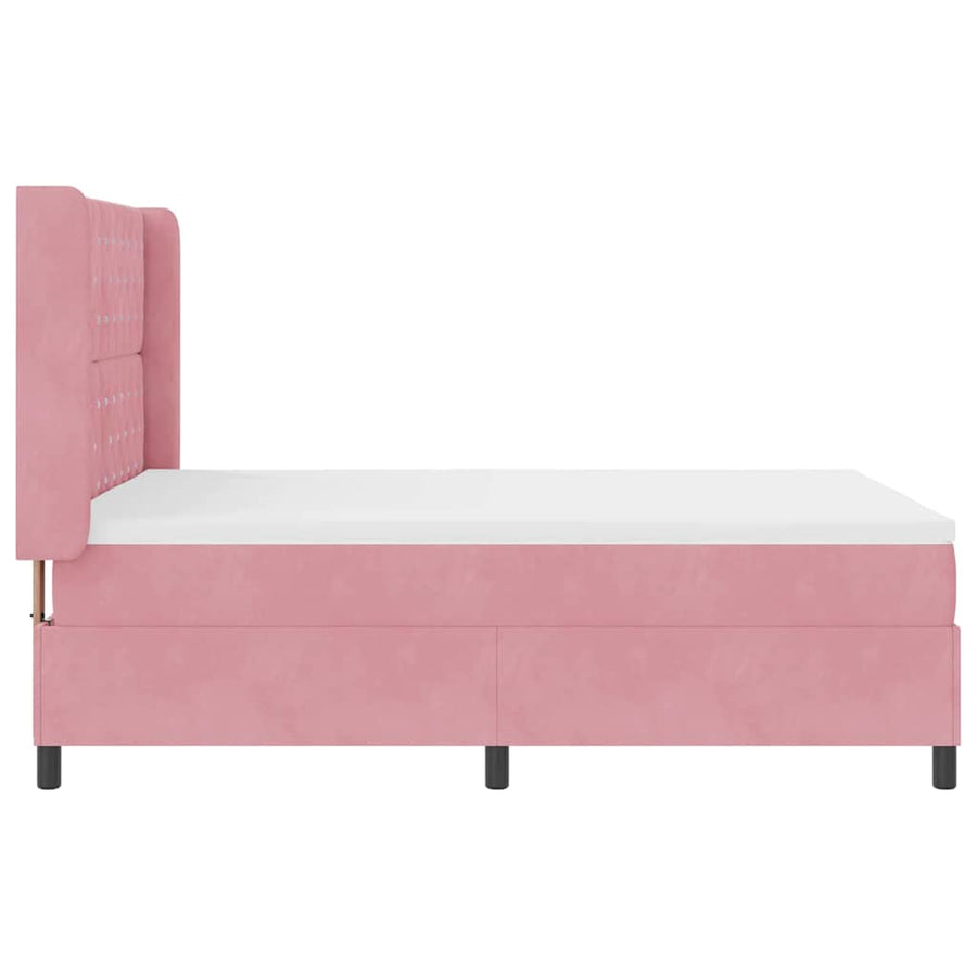 Boxspringbed met matras met LED Roze 160 x 200 cm Fluweel