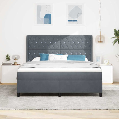 Boxspringbed met matras Donkergrijs 180 x 200 cm Fluweel