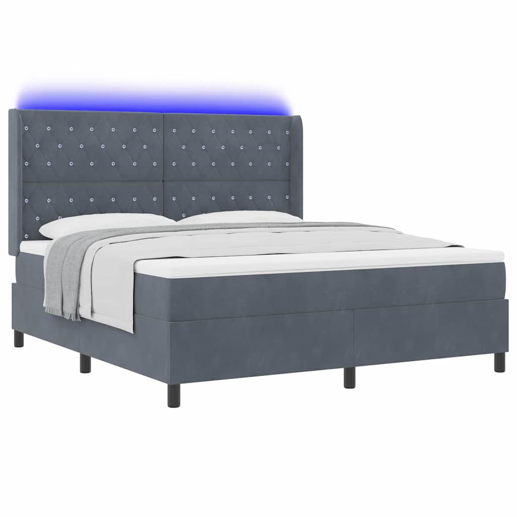 Boxspringbed met matras Donkergrijs 180 x 200 cm Fluweel